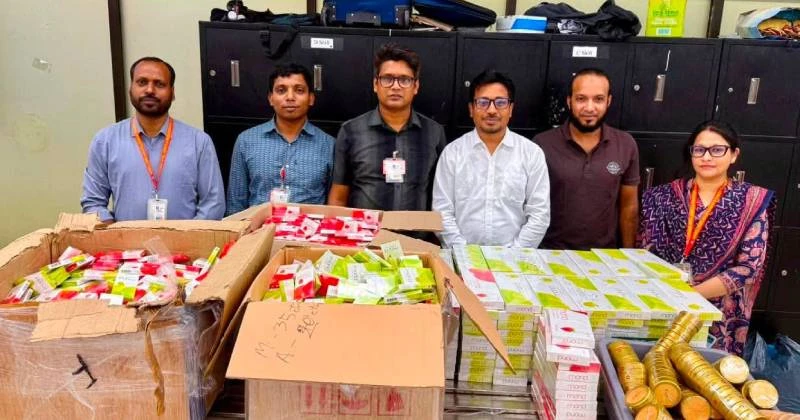 শাহজালাল বিমানবন্দরে ২ কোটি টাকার চোরাচালানি পণ্য আটক