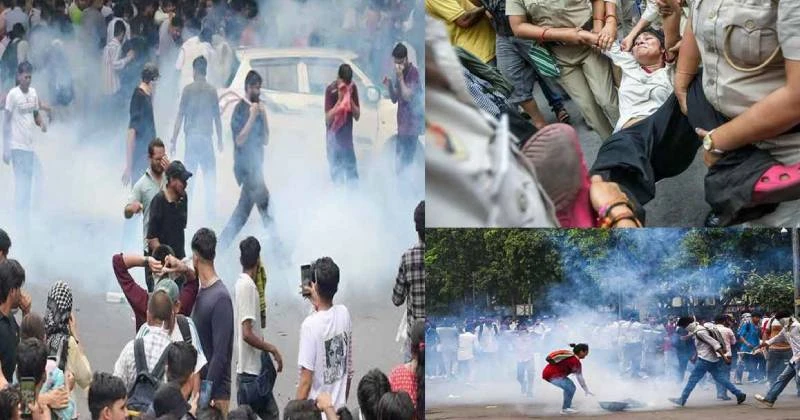 উত্তাল দিল্লি: দফায় দফায় সংঘর্ষ, আহত ১১৮ পুলিশ, গ্রেপ্তার ৭০