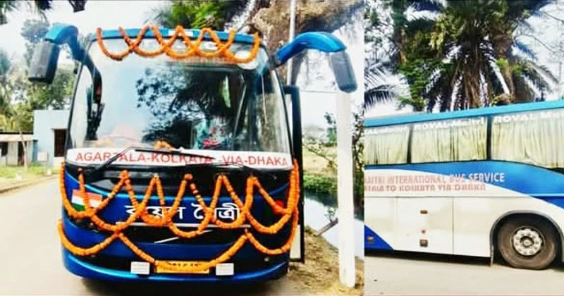 দেড় বছর পর চালু হলো ঢাকা–আগরতলা–কলকাতা সরাসরি বাস সার্ভিস
