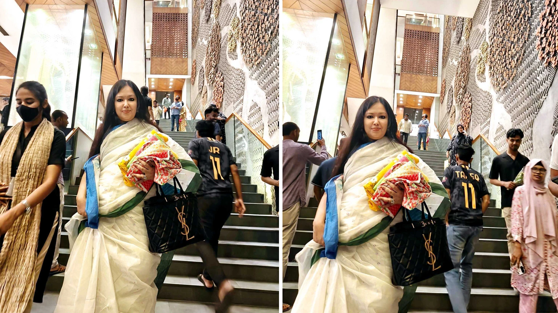 আড়ংয়ে ফ্রি ব্যাগ না পেয়ে ক্ষুব্ধ রুমিন ফারহানা, কাঁখে কাপড় নিয়ে শোরুম ত্যাগ