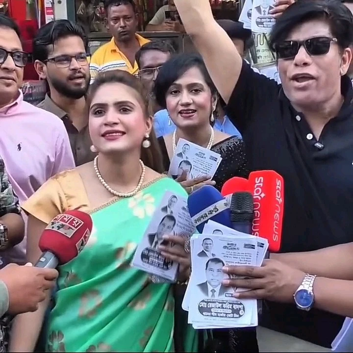 বগুড়া-৬ উপনির্বাচন: বিএনপি প্রার্থীর পক্ষে প্রচারে ইথুন বাবু ও মৌসুমী