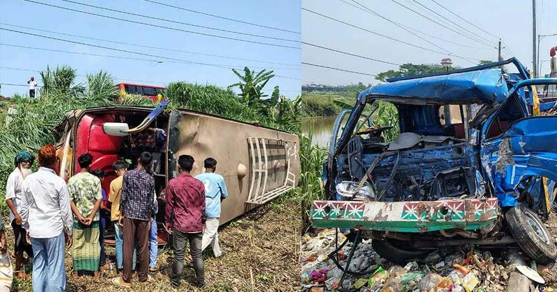 ফরিদপুরে পিকআপের সঙ্গে বাসের সংঘর্ষ, আহত ৩১