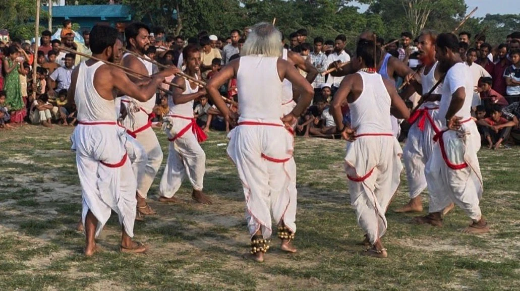 নববর্ষে নবীনগরে জমজমাট লাঠিখেলা