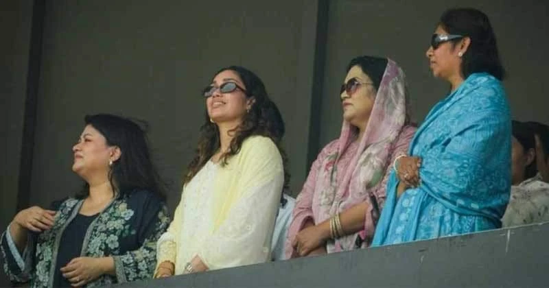 বাংলাদেশের খেলা দেখতে মিরপুর স্টেডিয়ামে জাইমা রহমান