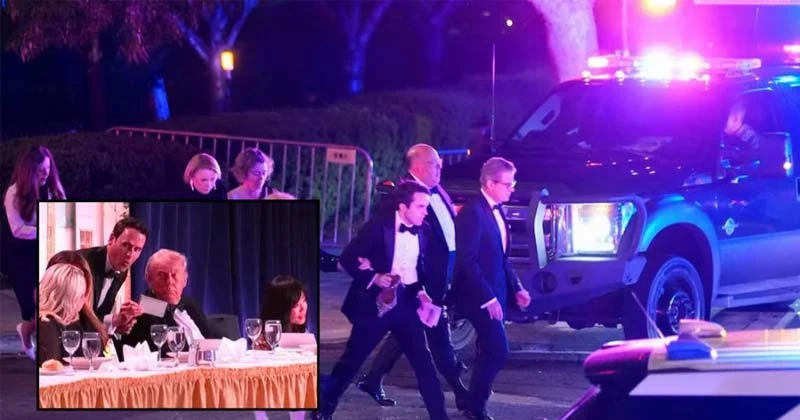 সাংবাদিকদের সঙ্গে ডিনারের সময় গুলির শব্দ, নিরাপদে সরিয়ে নেওয়া হলো ট্রাম্পকে