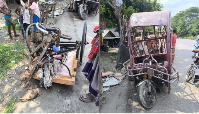 গোপালগঞ্জে বাসের চাপায় ভ্যানচালক নিহত, আহত ৬
