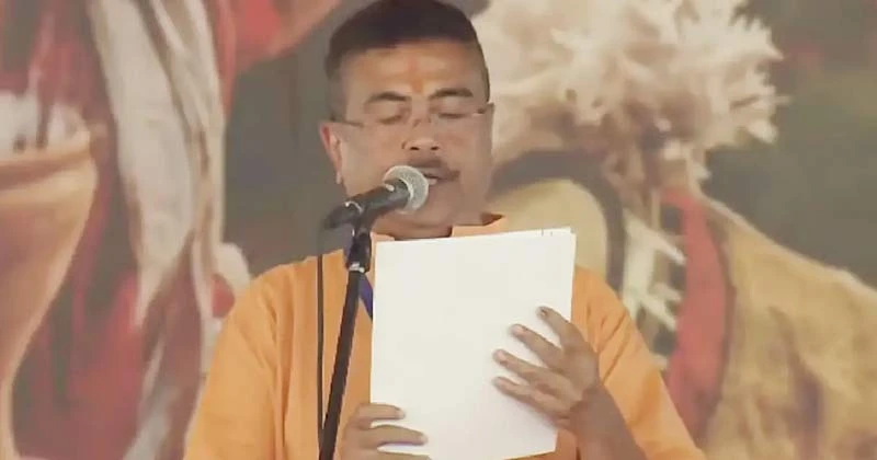 মুখ্যমন্ত্রী হিসেবে  শপথ নিলেন শুভেন্দু অধিকারী