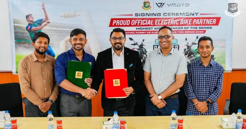 বাংলাদেশ ও অস্ট্রেলিয়ার  সিরিজে 'অফিসিয়াল ইলেকট্রিক বাইক পার্টনার ভি মটো বাংলাদেশ